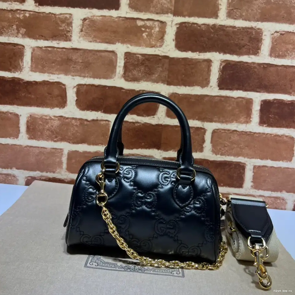 First bag ru bag GG handle top leather matelassé GUCCI 0628